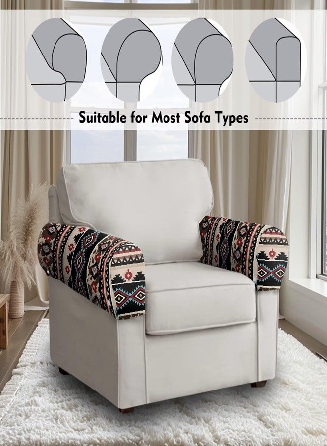 Wanzuoeng Aztec Tribal Print Armrest Covers for Sofa, One Pair Sofa Arm Cover Stretchable Couch Arm Covers, Wear-Resistant Arm Covers for Chairs Couch Sofa Armchair - Image 5